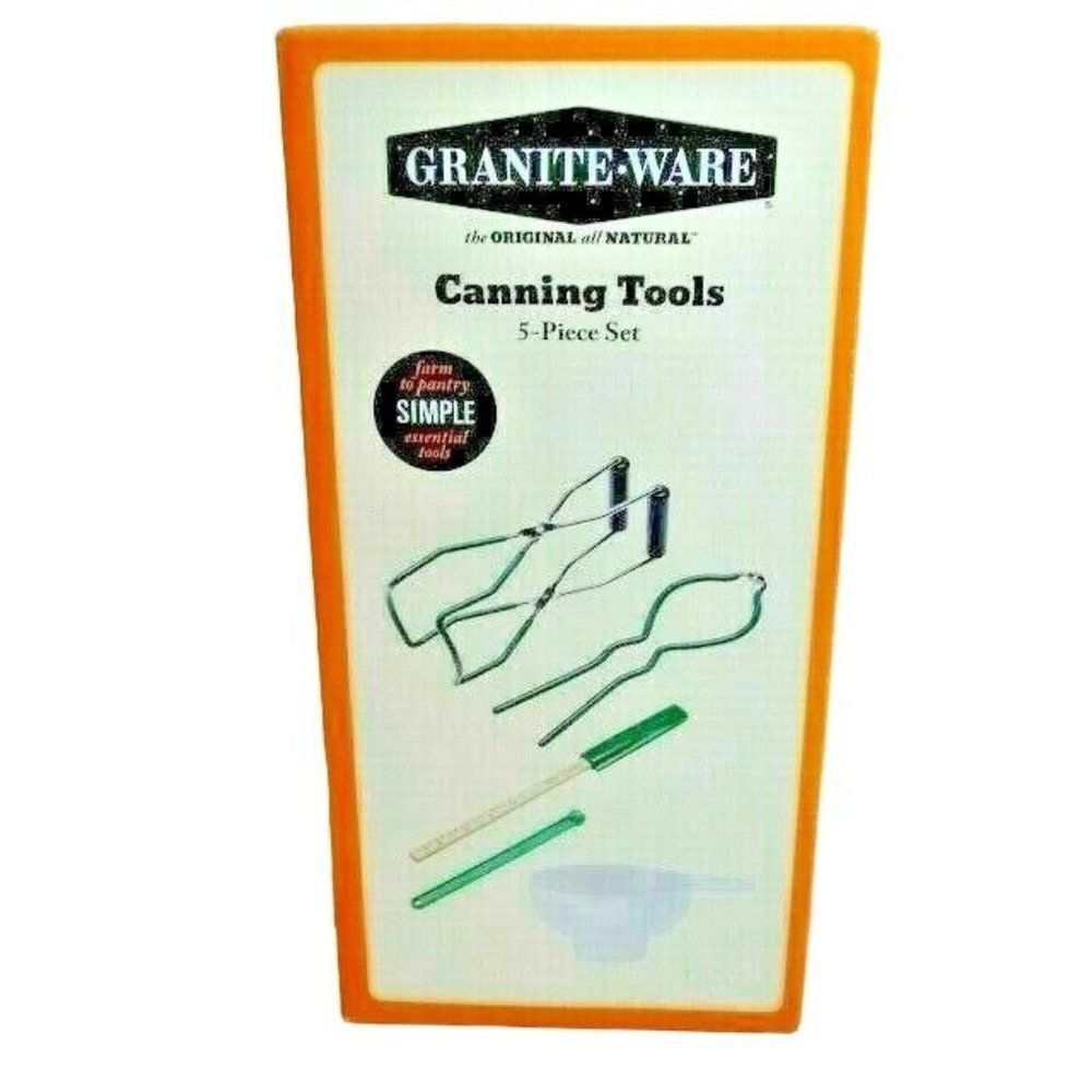 Granite Ware Canning Tools 5-pc Funnel Jar Wrench Magnetic Bubble Remover Lifter